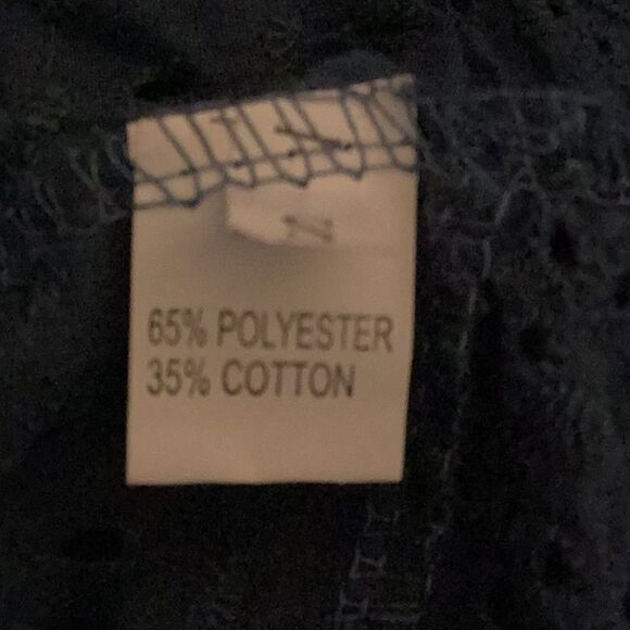 WOMENS CALIFORNIA ROMPER  DRESS SLEEVELESS SMALL BUILT IN SHORTS BLUE EYELET - Picture 6 of 6